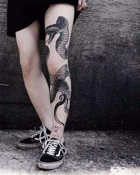 snake wrapped around leg tattoo|85 Snake Tattoos That May Have You Wrapping Around The Idea